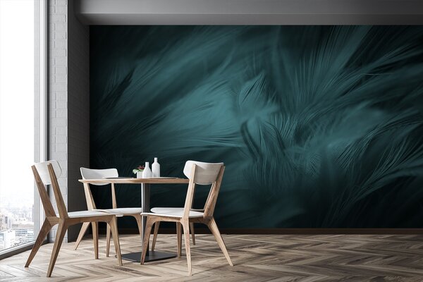 Fototapeta Měkké teal peří v jemných vlnách, Designové fototapety na zeď, Populární fototapety, u73700 - Tapeko.co.cz
