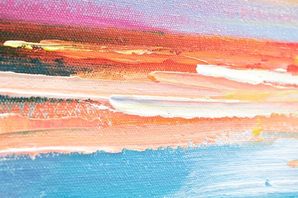 Malovaný obraz na stěnu ZÁPAD SLUNCE 1-dílný - 120x40 cm - 120×40 cm / Klasický 2 cm