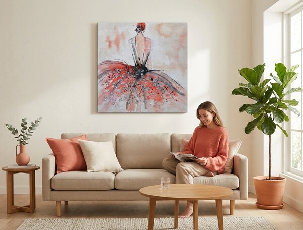 Malovaný obraz na stěnu ŽENA 1 díl - 60x60 cm - 60×60 cm / Klasický 2 cm