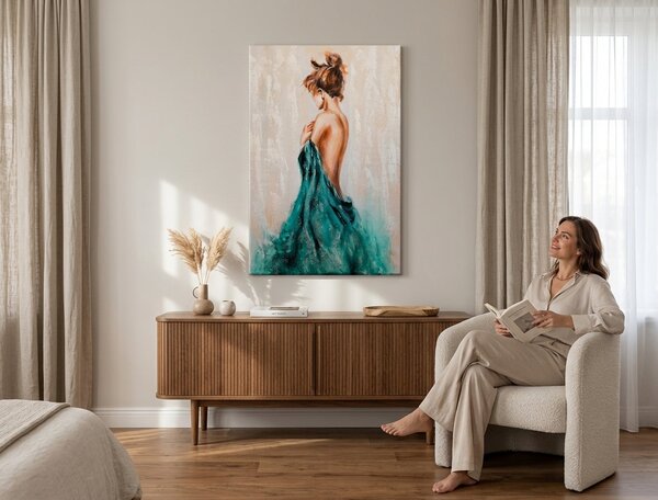 Malovaný obraz na stěnu ŽENA 1 díl - 60x90 cm - 60×90 cm / Klasický 2 cm