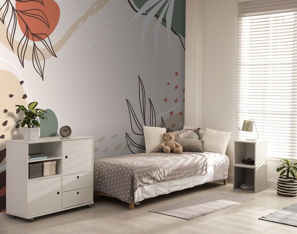 Fototapeta Barevný květinový design na bílém pozadí, Designové fototapety na zeď, Populární fototapety, u73824 - Tapeko.co.cz