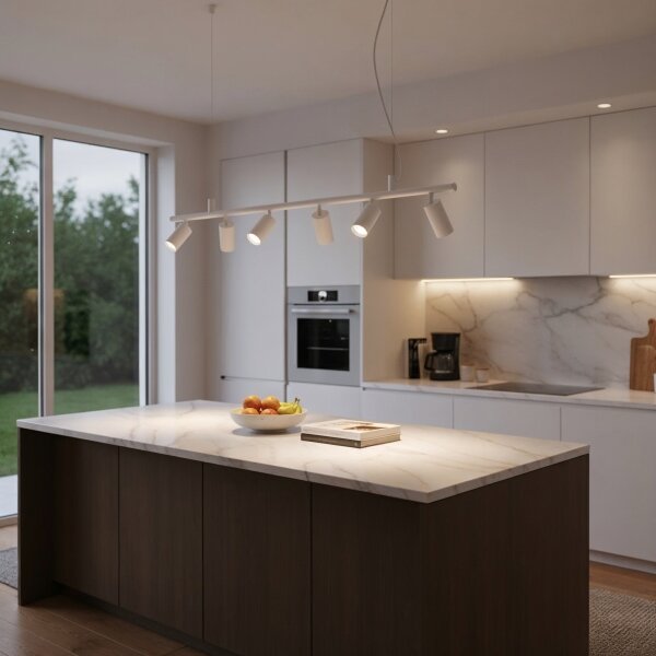 Ideal Lux - LED Lustr na lanku DYNAMITE 6xGU10/7W/230V CRI 90 bílá