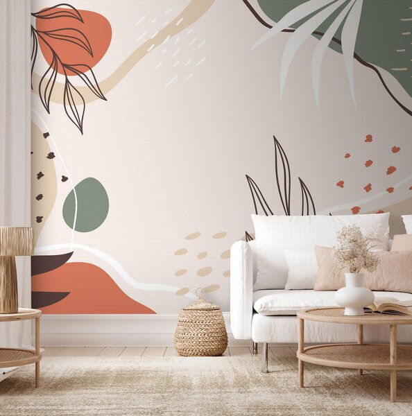 Fototapeta Barevný květinový design na bílém pozadí, Designové fototapety na zeď, Populární fototapety, u73824 - Tapeko.co.cz