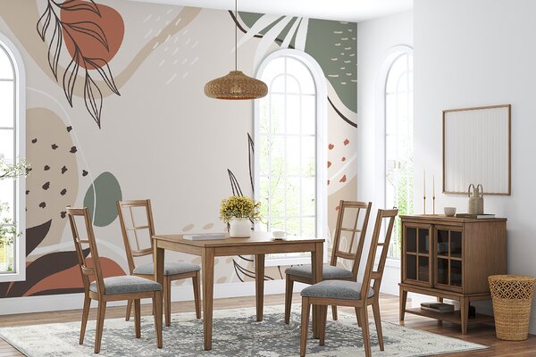 Fototapeta Barevný květinový design na bílém pozadí, Designové fototapety na zeď, Populární fototapety, u73824 - Tapeko.co.cz