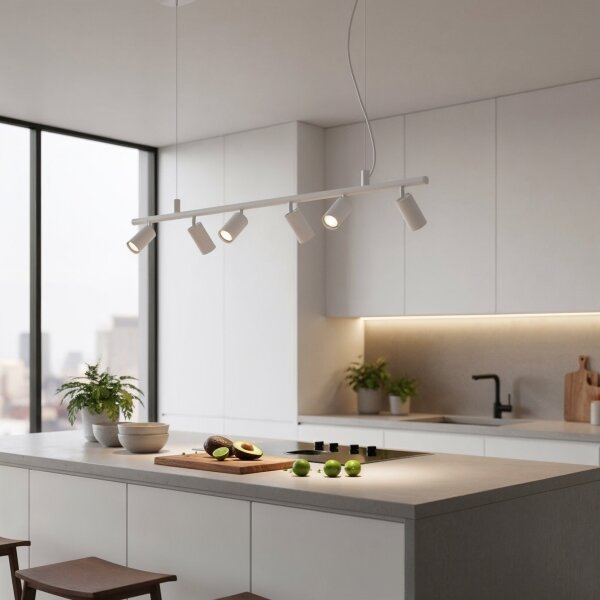 Ideal Lux - LED Lustr na lanku DYNAMITE 6xGU10/7W/230V CRI 90 bílá