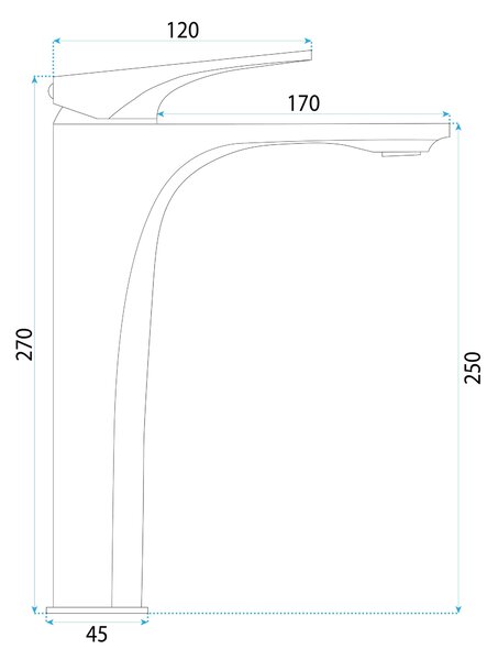 Rea Joe Premium, vysoká umyvadlová baterie h-285, měděná matná, REA-B8948