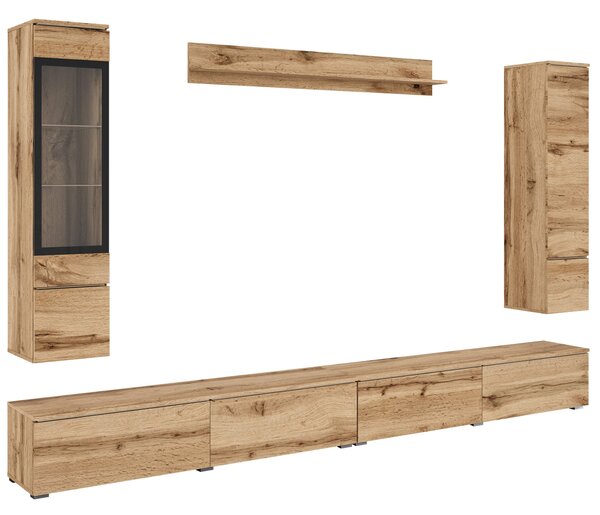 Nábytek do obývacího pokoje Sawoti VIII + LED, Barva: wotan 5903211513954
