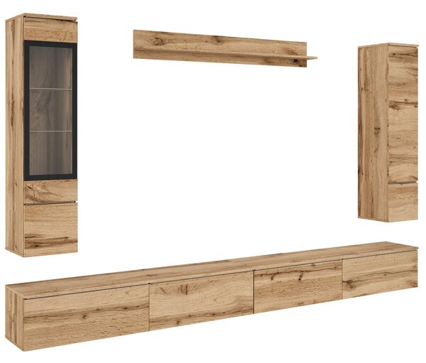 Nábytek do obývacího pokoje Sawoti VIII + LED, Barva: wotan 5903211513954
