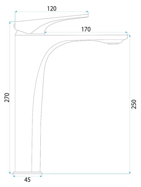 Rea Joe Premium, vysoká umyvadlová baterie h-285, grafitová, REA-B8949