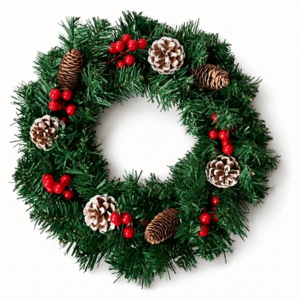 Adventní věnec na dveře COSY GLOW 50 cm s LED osvětlením