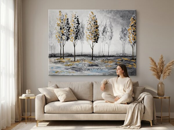 Malovaný obraz na stěnu STROMY 1 díl - 120x90 cm / Klasický 2 cm
