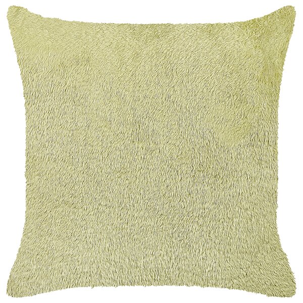 Sada 2 dekorativních polštářů PILEA Umělá kožešina 45 x 45 cm Světle zelená Bez vzoru