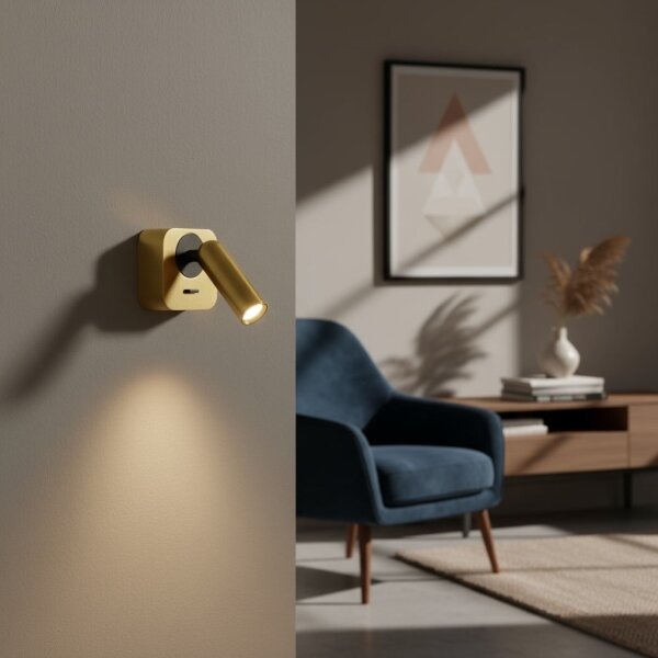 Ideal Lux - LED Nástěnné bodové svítidlo BEAN LED/3W/230V CRI 90 zlatá
