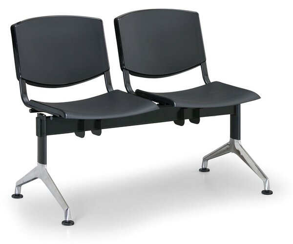 Plastová lavice Design, 2-sedák, černá