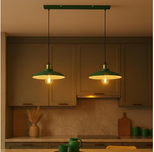 Brilagi - LED Lustr na lanku FLAMENGO 2xE27/60W/230V zelená