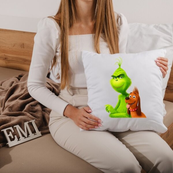 Vánoční polštář Grinch a Max 40x40 cm EMI