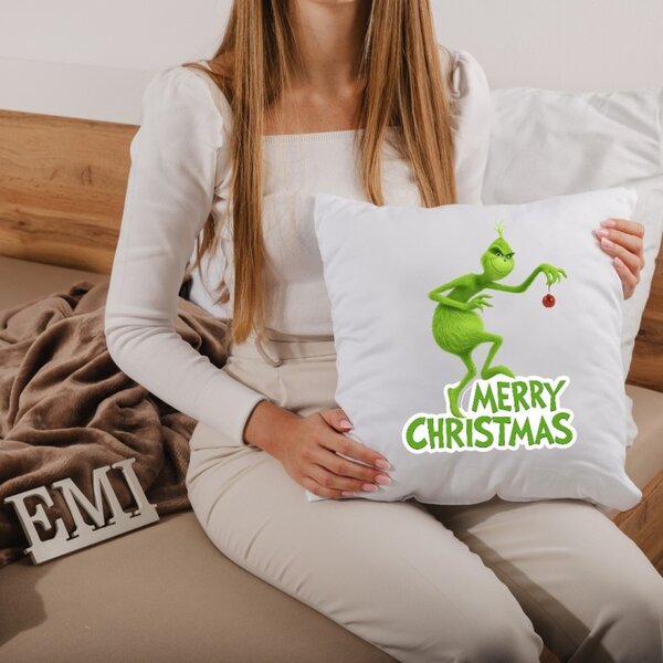 Vánoční polštář Grinch a Vánoce 40x40 cm EMI