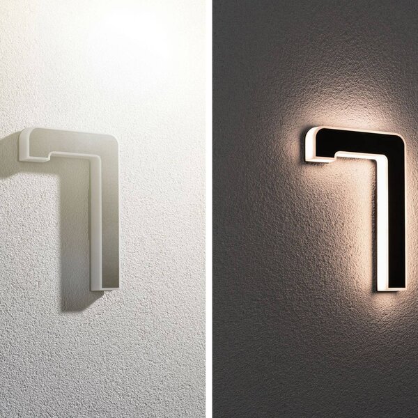 Paulmann LED solární číslo domu 7, Černá, Plast, Moderní