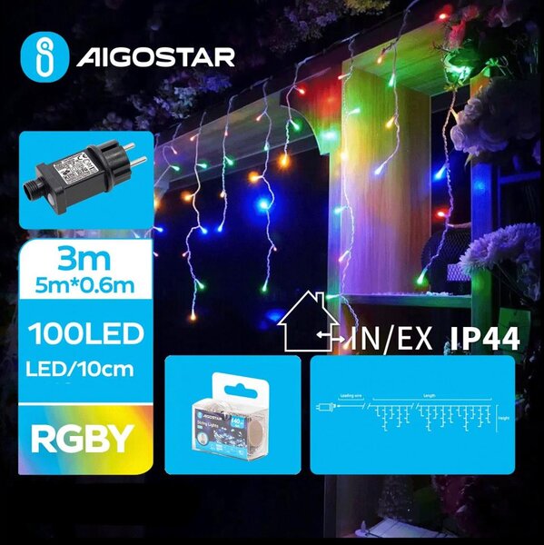 Aigostar - LED Venkovní řetěz 100xLED/8 funkcí 8x0,6m IP44 multicolor
