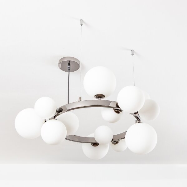 Brilagi - LED Lustr na lanku MILLA 15xG9/3W/230V černý chrom/bílá