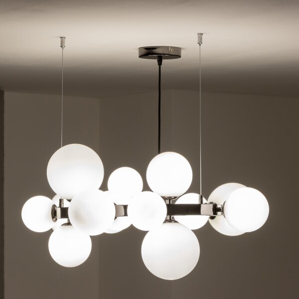 Brilagi - LED Lustr na lanku MILLA 15xG9/3W/230V černý chrom/bílá