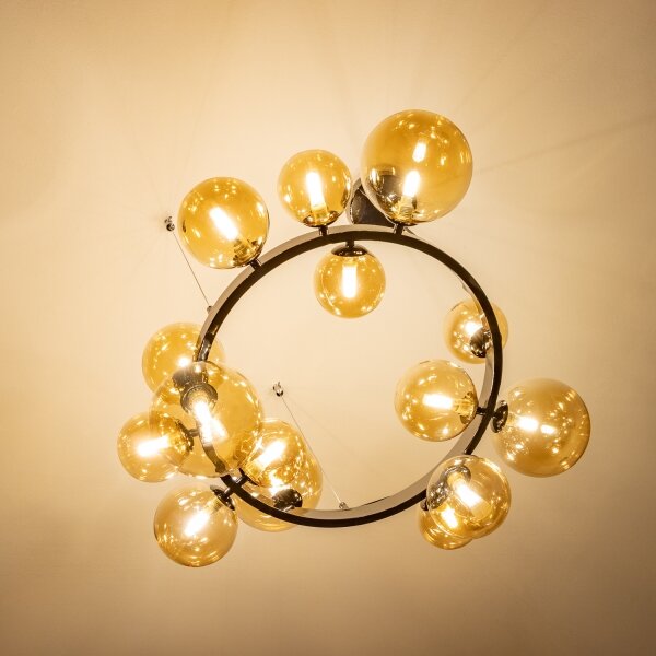 Brilagi - LED Lustr na lanku MILLA 15xG9/3W/230V černý chrom/zlatá