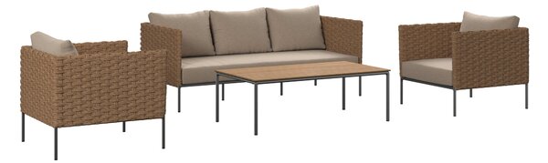 TERASOVÁ SEDACÍ SOUPRAVA dřevo, kov, plast, textil Beldano - Online Only zahradní nábytek, Online Only