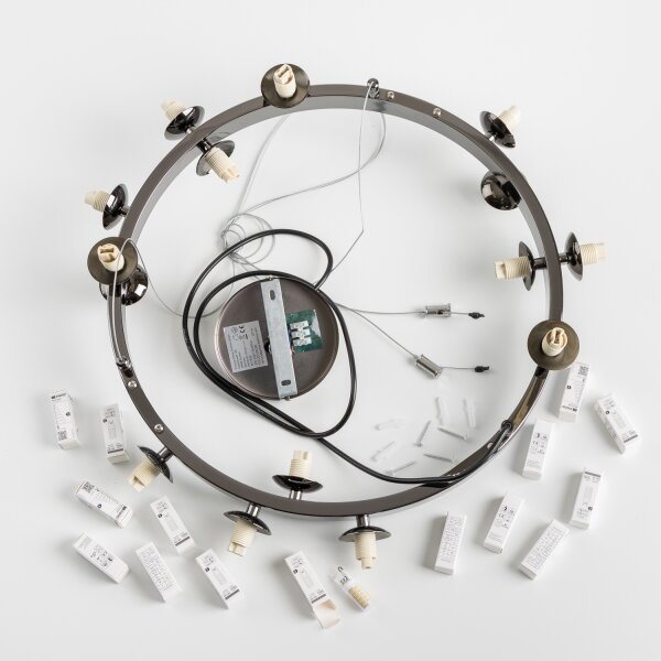 Brilagi - LED Lustr na lanku MILLA 15xG9/3W/230V černý chrom/zlatá