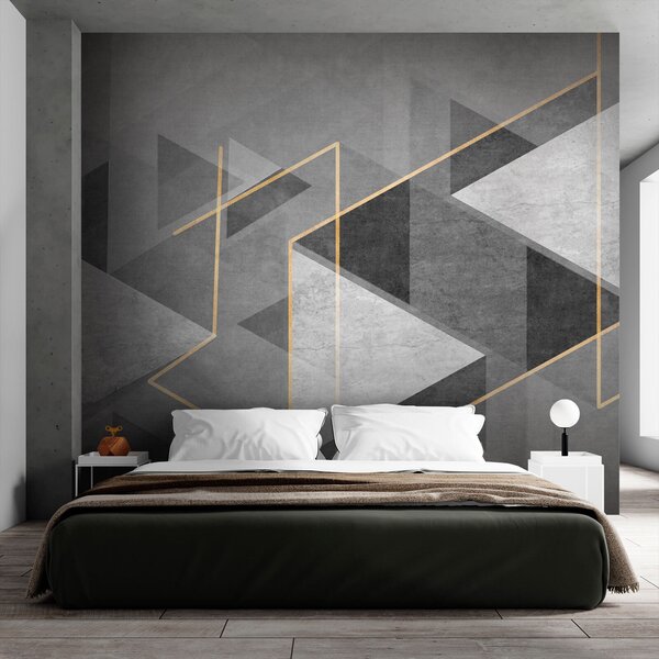 Fototapeta Šedobílý geometrický design, Geometrické 3D fototapety, Populární fototapety, u74080 - Tapeko.co.cz