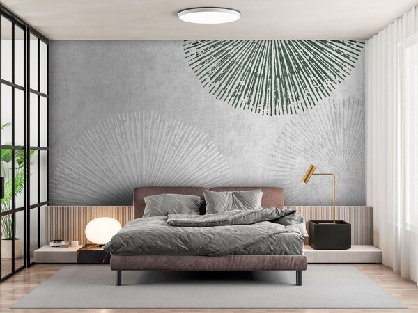 Fototapeta Bílý a zelený kruhový design, Geometrické 3D fototapety, Populární fototapety, u74078 - Tapeko.co.cz