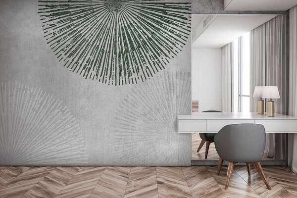 Fototapeta Bílý a zelený kruhový design, Geometrické 3D fototapety, Populární fototapety, u74078 - Tapeko.co.cz