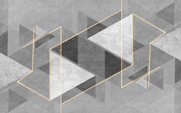 Fototapeta Šedobílý geometrický design, Geometrické 3D fototapety, Populární fototapety, u74080 - Tapeko.co.cz