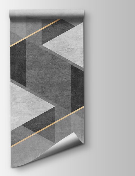 Fototapeta Šedobílý geometrický design, Geometrické 3D fototapety, Populární fototapety, u74080 - Tapeko.co.cz