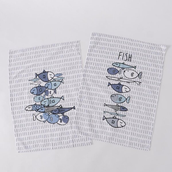 Boltze Home Collections Kuchyňské utěrky Fish sada dvou kusů