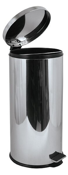 MSV pedálový odpadkový koš, lesklá nerez ocel, 30 L