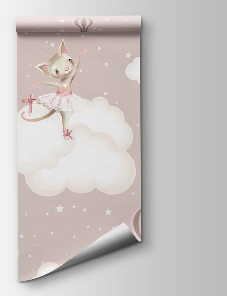 Fototapeta Kočka v tutu na obláčku, Dětské fototapety, Populární fototapety, u74216 - Tapeko.co.cz