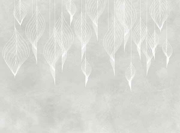Fototapeta Bílá linie listů, Designové fototapety na zeď, Populární fototapety, u74219 - Tapeko.co.cz