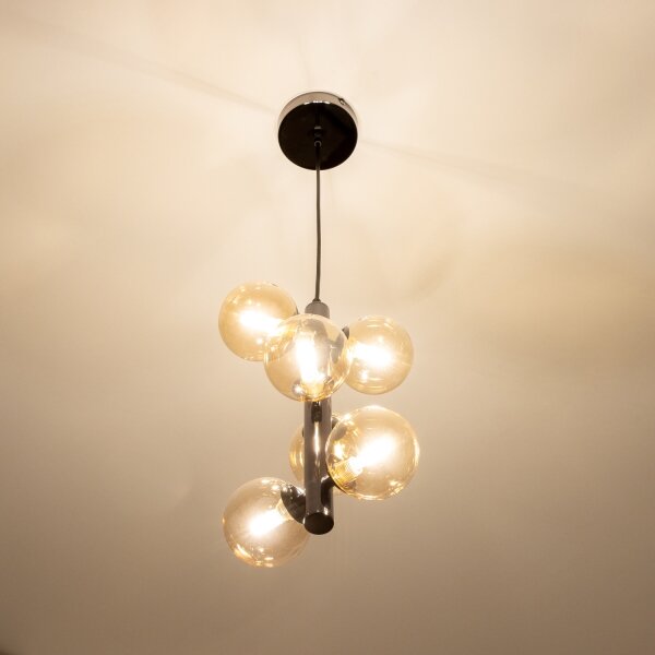 Brilagi - LED Lustr na lanku MILLA 6xG9/3W/230V černý chrom/zlatá