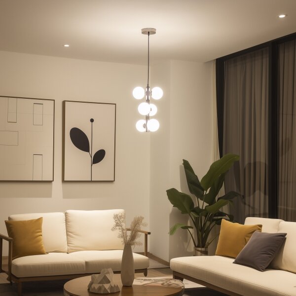Brilagi - LED Lustr na lanku MILLA 6xG9/3W/230V černý chrom/bílá
