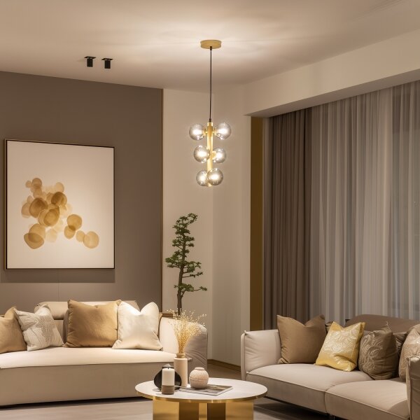 Brilagi - LED Lustr na lanku MILLA 6xG9/3W/230V zlatá/kouřová