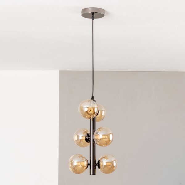 Brilagi - LED Lustr na lanku MILLA 6xG9/3W/230V černý chrom/zlatá