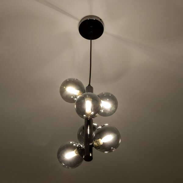 Brilagi - LED Lustr na lanku MILLA 6xG9/3W/230V černý chrom/kouřová