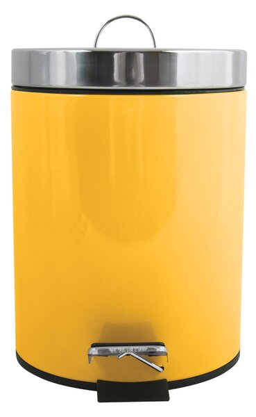 MSV pedálový odpadkový koš UNIS, žlutá, nerez ocel, 3 L