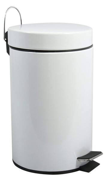 MSV pedálový odpadkový koš, bílá, ocel, 12 L
