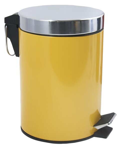 MSV pedálový odpadkový koš UNIS, žlutá, nerez ocel, 3 L
