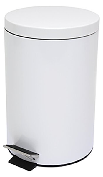 MSV pedálový odpadkový koš, bílá, ocel, 12 L
