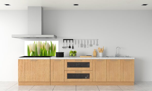 Skleněný panel do kuchynské linky Tulipány pksh-28819889