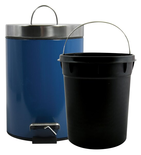 MSV pedálový odpadkový koš UNIS, námořnická modrá, nerez ocel, 3 L
