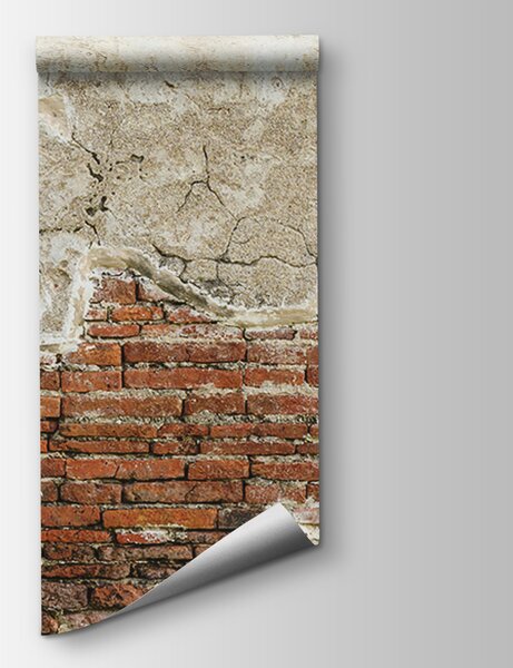Fototapeta Cihlová zeď s cementovou stěnou, Fototapety s texturou, Populární fototapety, u74256 - Tapeko.co.cz