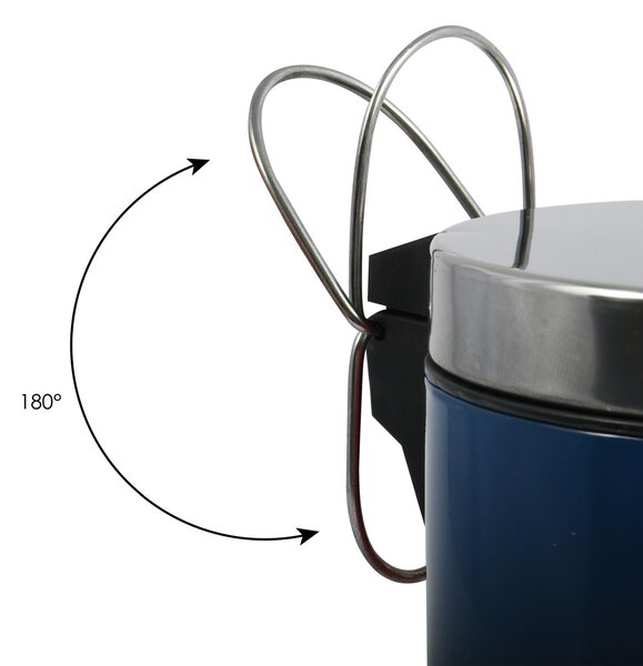 MSV pedálový odpadkový koš UNIS, námořnická modrá, nerez ocel, 3 L